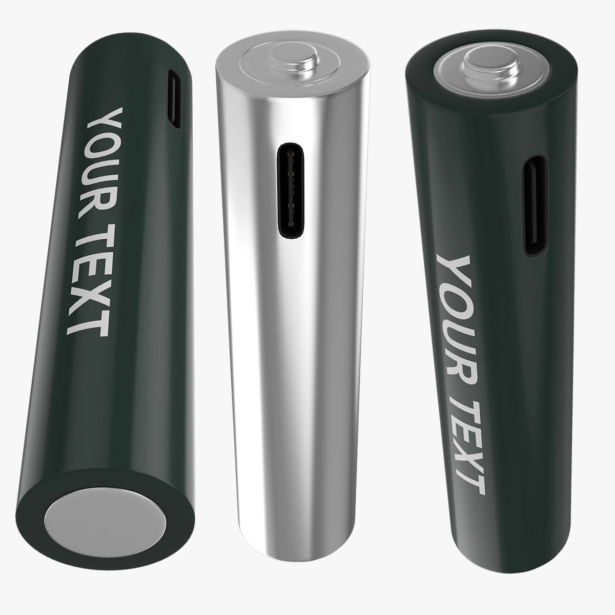 AAA Battery Cell with Type C USB 3D Model .c4d .max .obj .3ds .fbx .stl .blend