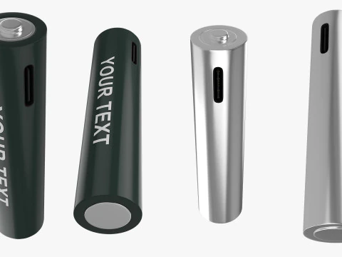 AAA Battery Cell with Type C USB 3D Model
