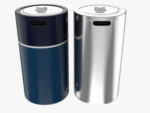 C Battery Cell with Type C USB 3D Model
