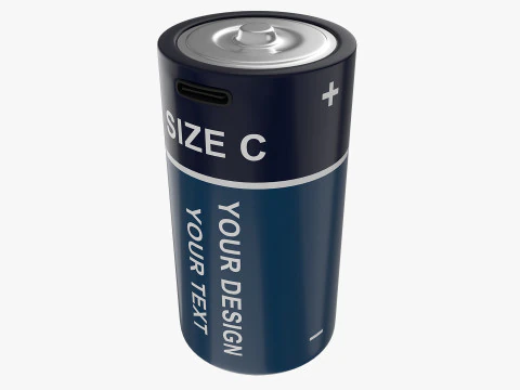 C Battery Cell with Type C USB 3D Model