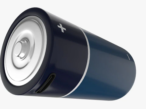 C Battery Cell with Type C USB 3D Model