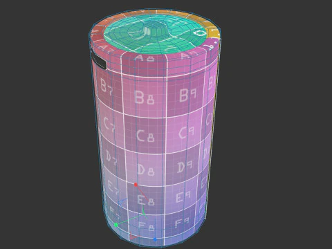 C Battery Cell with Type C USB 3D Model