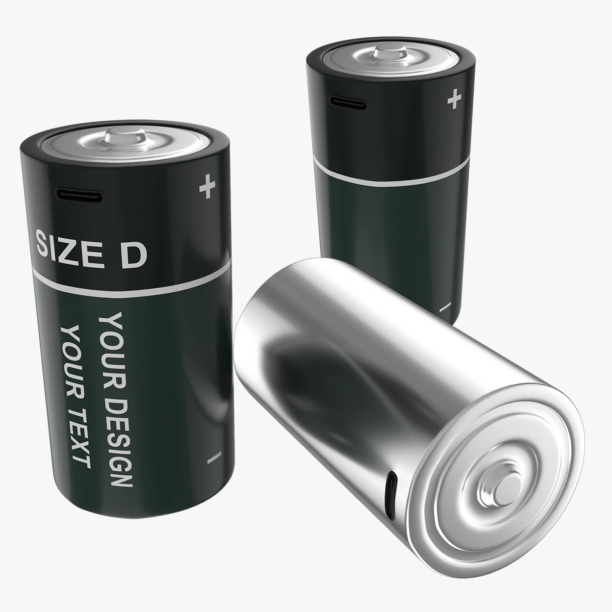 D Battery Cell with Type C USB 3D Model .c4d .max .obj .3ds .fbx .stl .blend