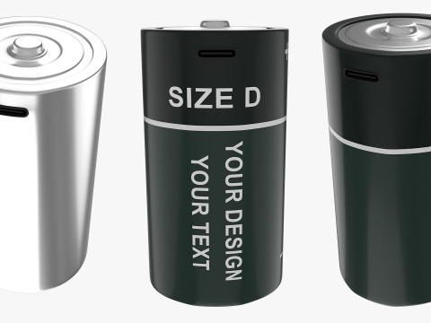 D Battery Cell with Type C USB 3D Modell