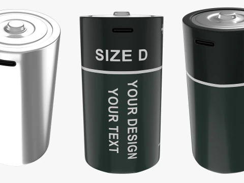 D Battery Cell with Type C USB 3D Model
