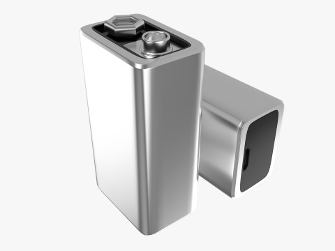 Rechargeable 9 Volt Square Battery Micro USB Bottom New Design Modèle 3D