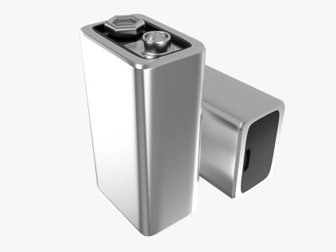 Rechargeable 9 Volt Square Battery Micro USB Bottom New Design 3D Model