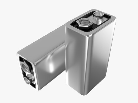 Rechargeable 9 Volt Square Battery Micro USB Bottom New Design Modèle 3D