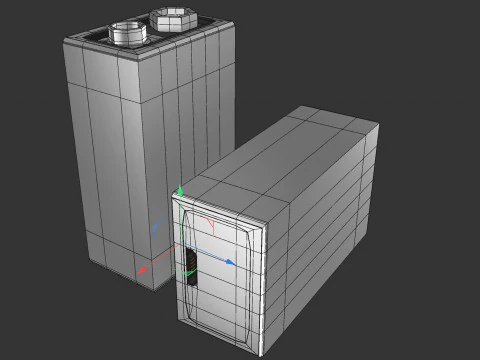 Rechargeable 9 Volt Square Battery Micro USB Bottom New Design 3D Model