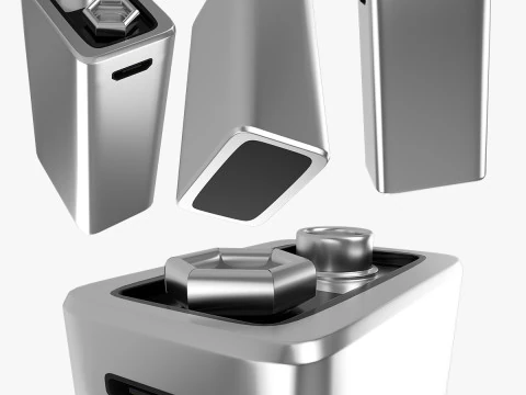 Акумуляторна 9-вольтова квадратна батарея Micro USB збоку вгорі, новий дизайн 3D Модель