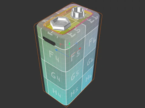 Rechargeable 9 Volt Square Battery Micro USB Side Top New Design 3D Model