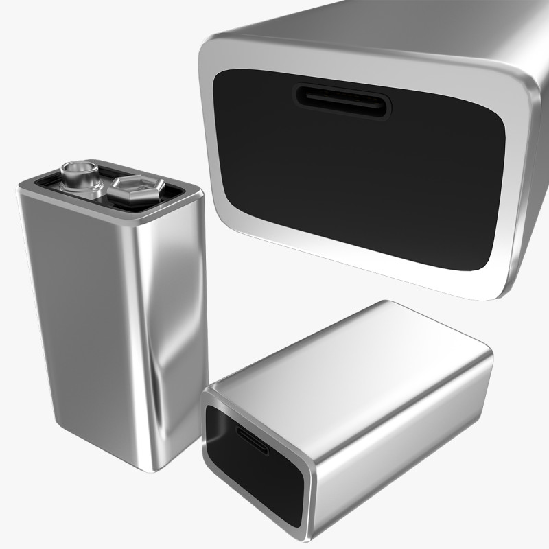 Rechargeable 9 Volt Square Battery Type C Bottom New Design 3D Model .c4d .max .obj .3ds .fbx .stl .blend 