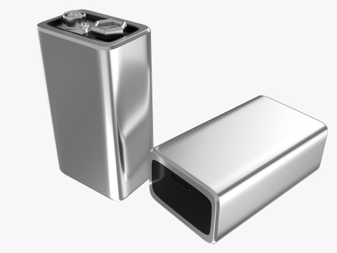 Rechargeable 9 Volt Square Battery Type C Bottom New Design 3D Model