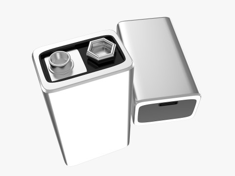 Rechargeable 9 Volt Square Battery Type C Bottom New Design 3D Model