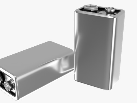 Rechargeable 9 Volt Square Battery Type C Bottom New Design 3D Model