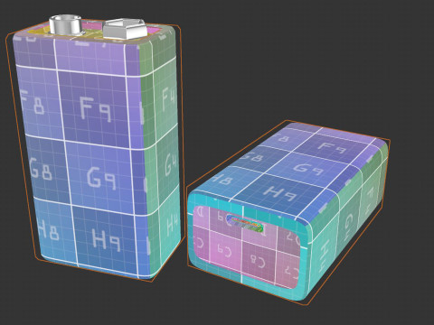 Rechargeable 9 Volt Square Battery Type C Bottom New Design 3D Model