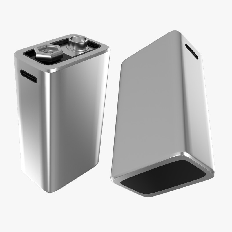 Rechargeable 9 Volt Square Battery Type C Side Top New Design Model 3D .c4d .max .obj .3ds .fbx .stl .blend