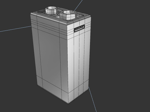 Rechargeable 9 Volt Square Battery Type C Side Top New Design Model 3D