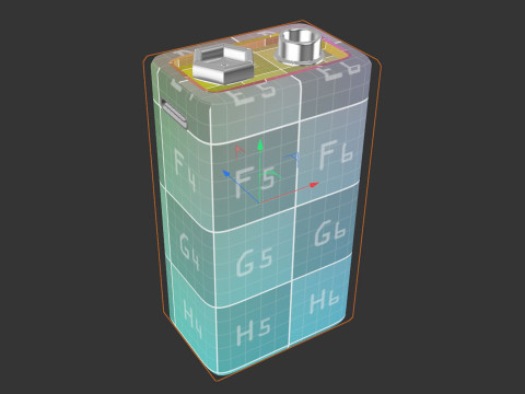 Rechargeable 9 Volt Square Battery Type C Side Top New Design Model 3D