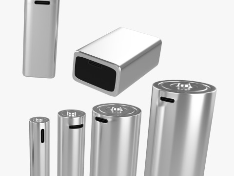 Battery Cells with Type C USB Rechargeable Modelo 3D