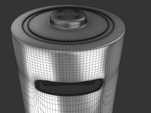 Battery Cells with Type C USB Rechargeable 3D Modell