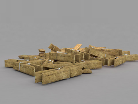 Wooden Clothespins 3D Model
