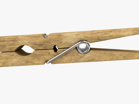 Wooden Clothespins 3D Model