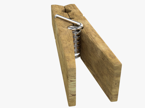 Wooden Clothespins 3D Model
