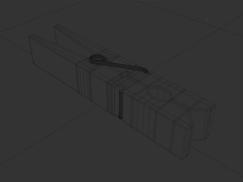 Wooden Clothespins 3D Model