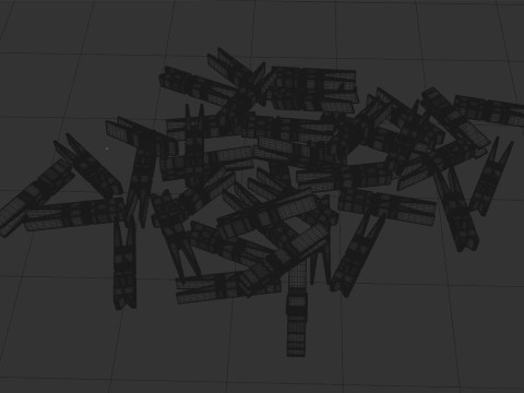 Wooden Clothespins 3D Model
