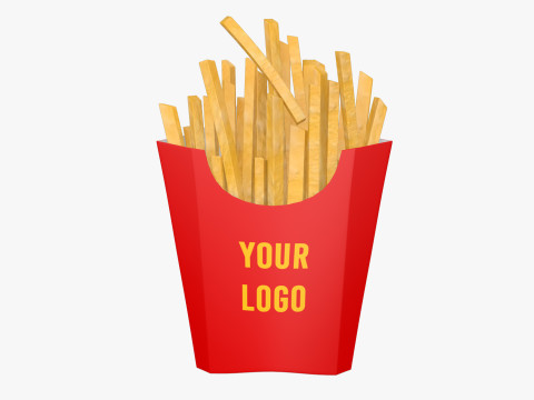 French Fries with Pack Model 3D