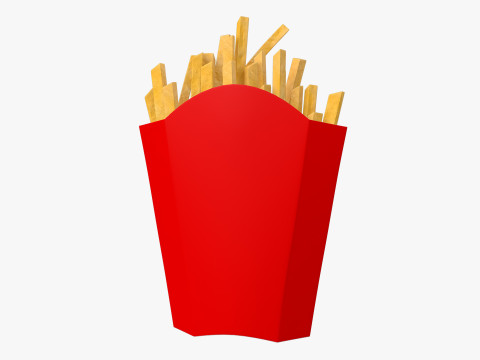 French Fries with Pack Model 3D