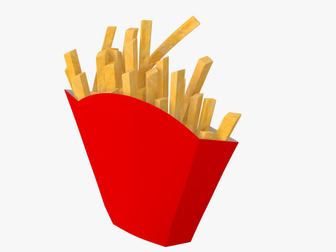 French Fries with Pack Model 3D