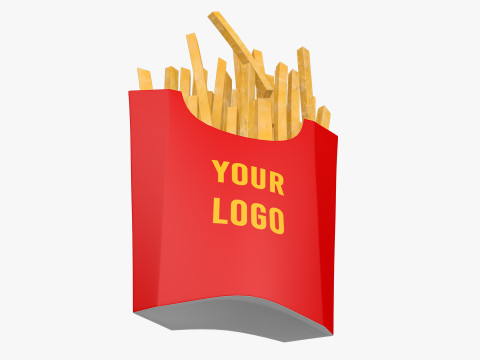 French Fries with Pack Model 3D