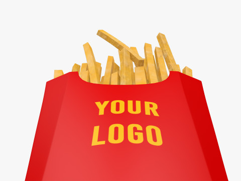 French Fries with Pack Model 3D
