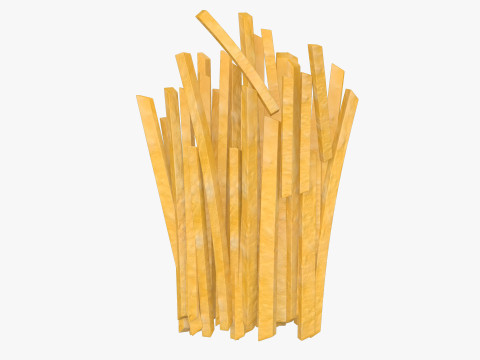 French Fries with Pack Model 3D