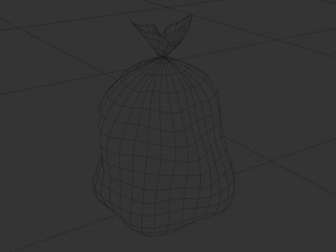 Closed Black Plastic Trash Rubbish Garbage Bags Model 3D