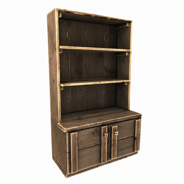 old wooden cupboard 3D Modell .c4d .max .obj .3ds .fbx .stl .blend 