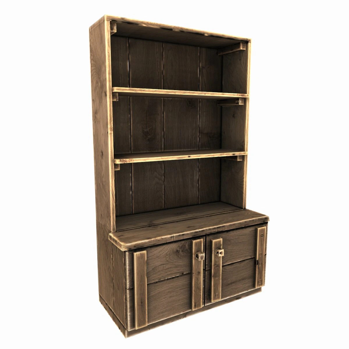 old wooden cupboard 3D Model .c4d .max .obj .3ds .fbx .stl .blend