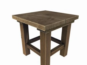 eski ahşap tabure 3D Model