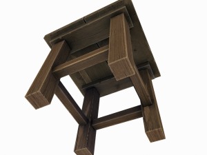 old wooden stool 3D Model