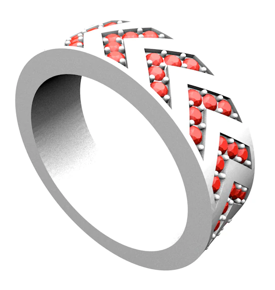 chevron pave womens ring 3D Model .c4d .max .obj .3ds .fbx .stl .blend 