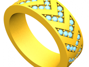 chevron pave womens ring 3D 模型