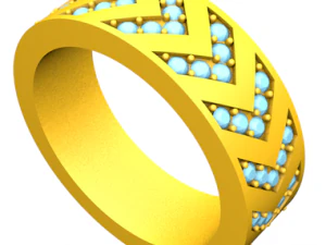 chevron pave womens ring 3D Model