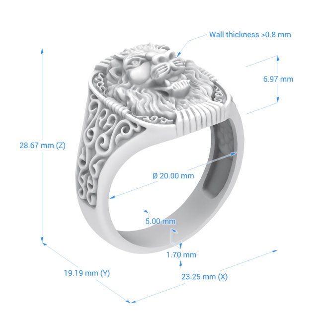 Download ring 001 lion 3D Model