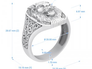ring 001 lion 3D-Druckmodell