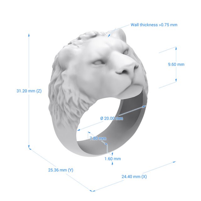 Download ring 002 lion 3D Model