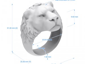 ring 002 lion 3D-Druckmodell