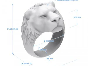 ring 002 lion 3D Print Model