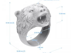 ring 003 bear 3D Print Model